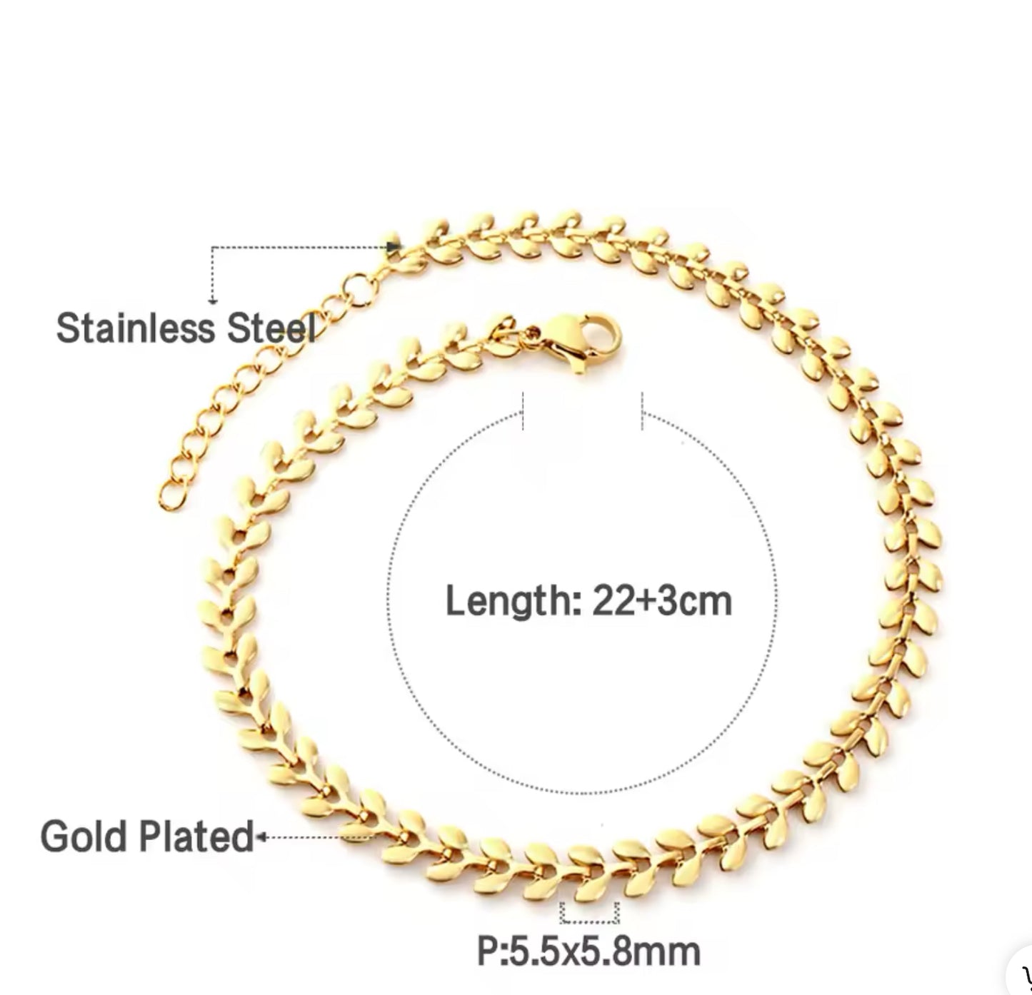 Stainless steel bracelet, anklet bracelet Christmas gift. Valentine’s Day. Gift for girlfriend